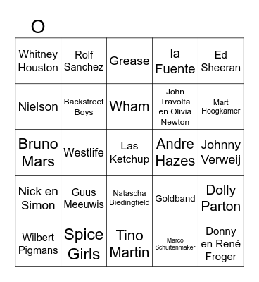 Muziekronde Bingo Card