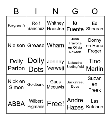 Muziekronde Bingo Card