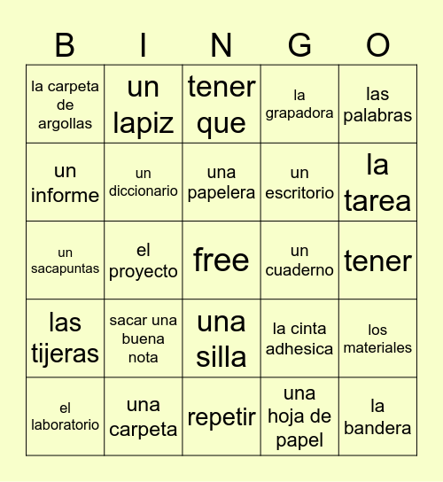 Ole! Bingo Card