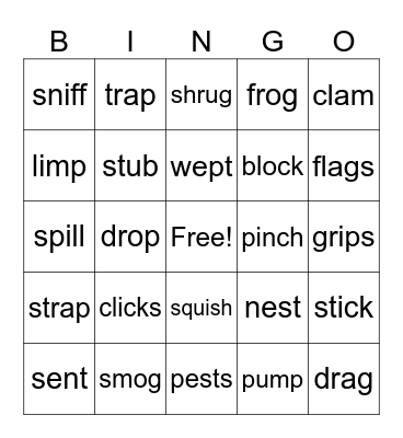 Unit. 8 Bingo Card