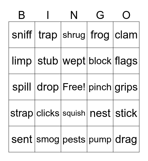 Unit. 8 Bingo Card