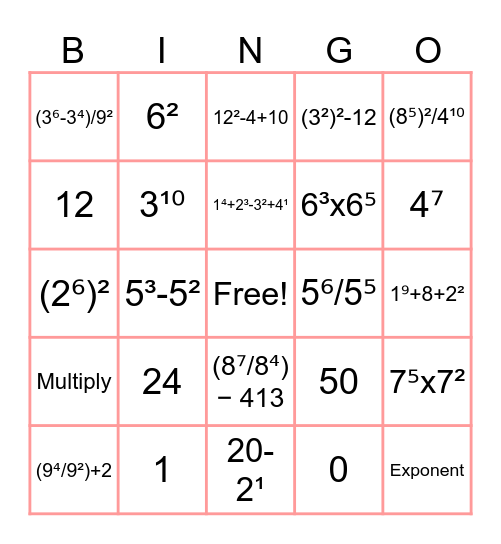POWERS Bingo Card