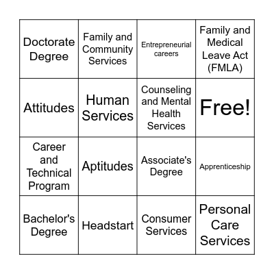 Chapter 1 Vocabulary Bingo Card