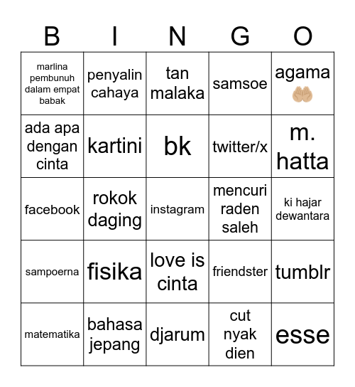 bingo lagi Bingo Card
