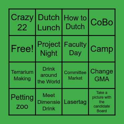 Campaign Month Bingo Card