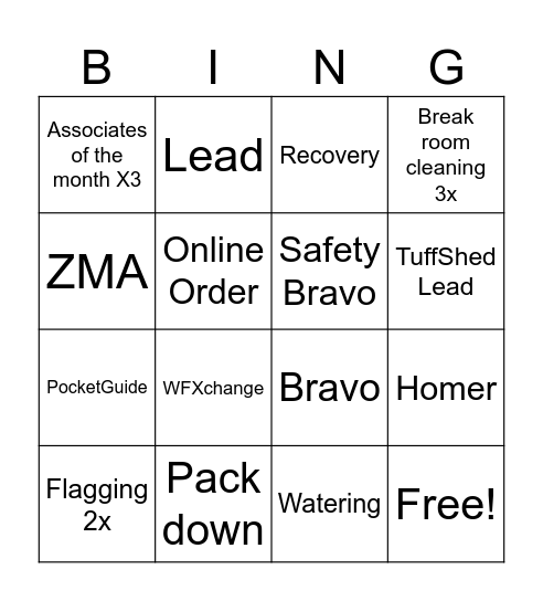 Success & Days Safe Bingo Card