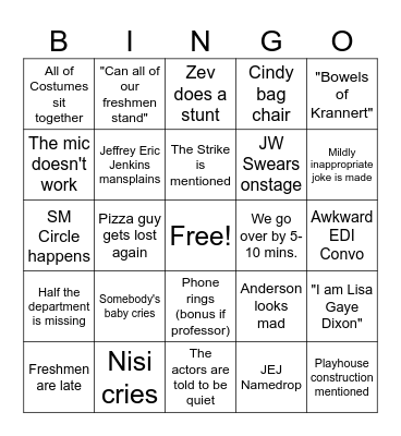 Orientation Bingo 2023 Bingo Card