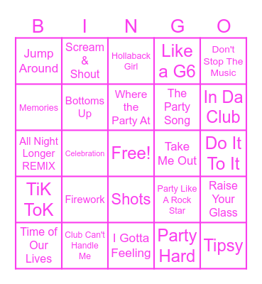 Mega 1 Year Music Bingo PARTY! Bingo Card