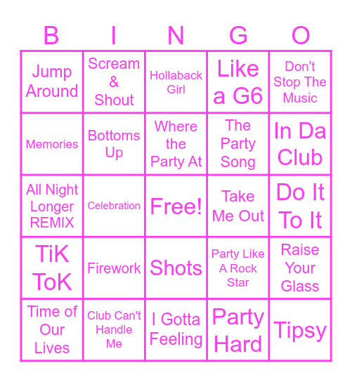 Mega 1 Year Music Bingo PARTY! Bingo Card