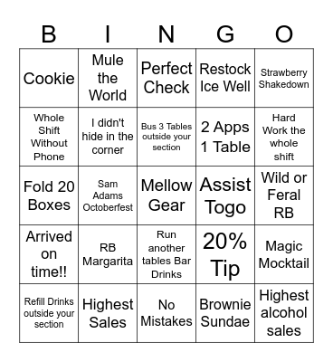 Server Bingo Card