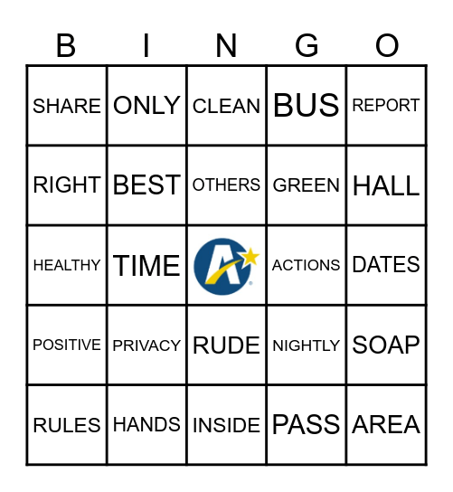 School Expectations Bingo Card