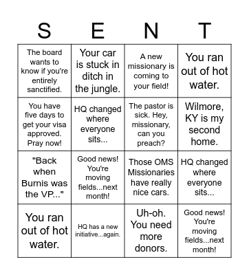 Retiree Retreat Bingo Card