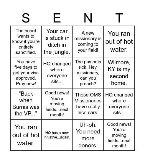 Retiree Retreat Bingo Card
