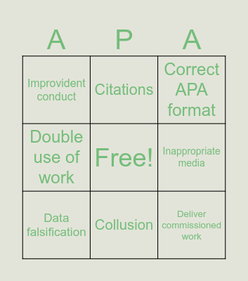 APA BINGO Card