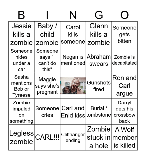 Walking Dead Bingo Card