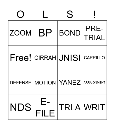 Bingo Card