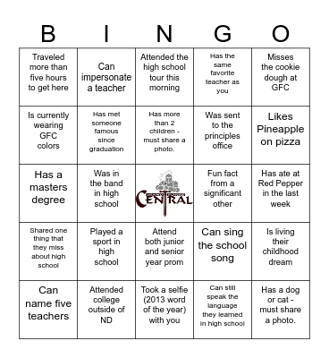 Class of 2013 Bingo Card