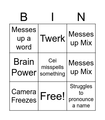 DR Bingo Card