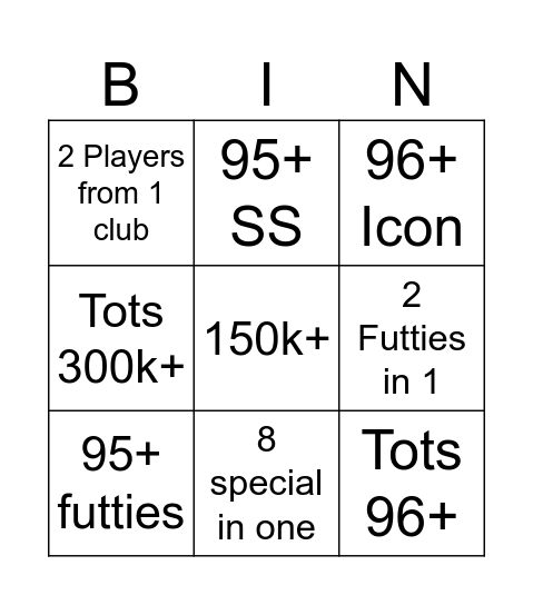 Assaf Bingo Card