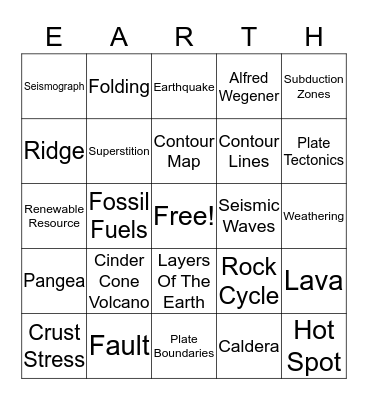 Earth Bingo Card