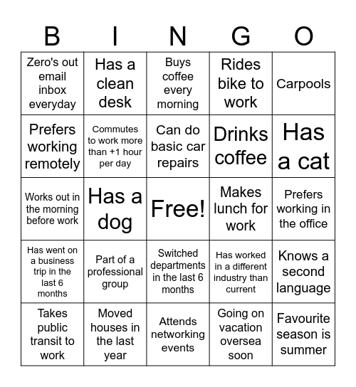 1 Bingo Card