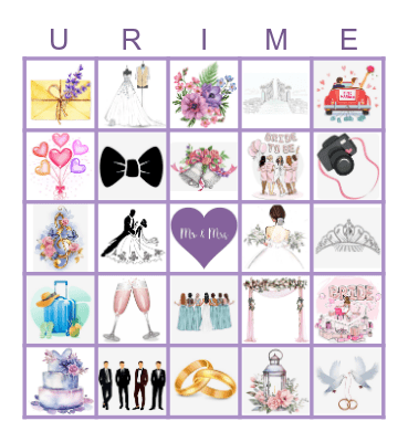 Bridal Bingo Card