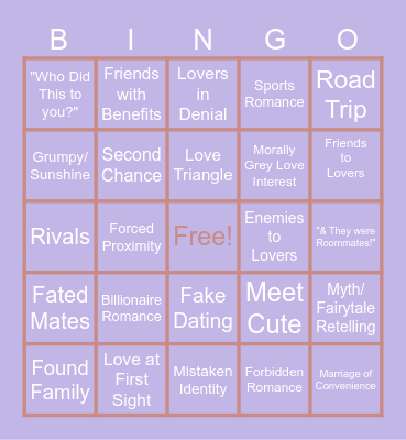 Tropes, Tropes & Tropes, Oh Myy Bingo Card