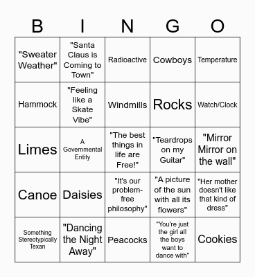 AUSTIN BINGO - Srikar Bingo Card
