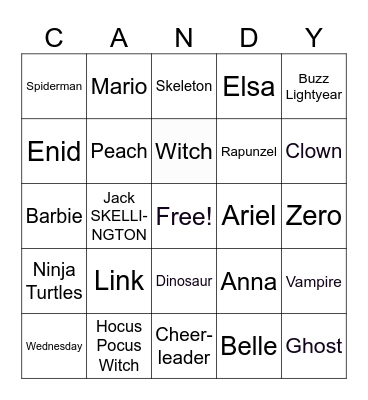 Halloween Bingo Card