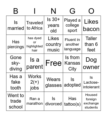 JDC BINGO Card