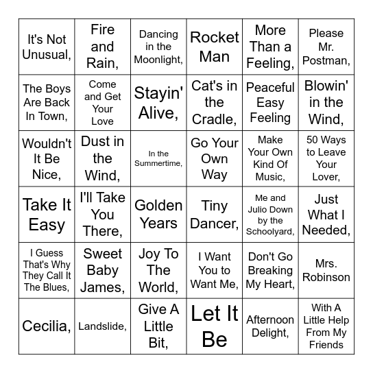 Good Feels Bingo Card