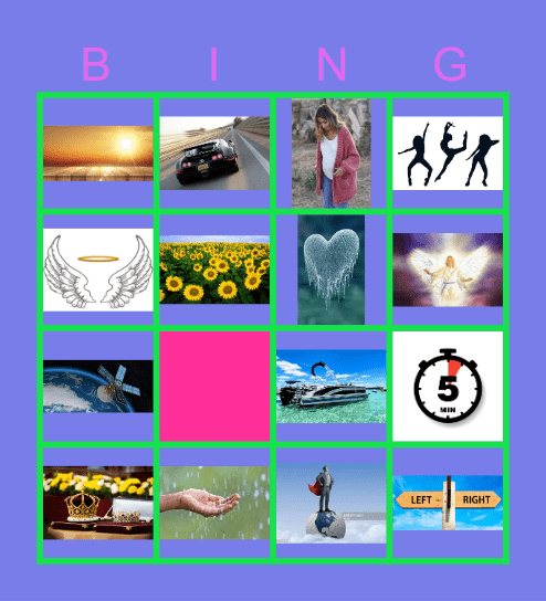 Musical Pictionary Bingo Card