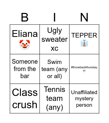 Eeeeeemelia Kiss Bucket List Bingo Card