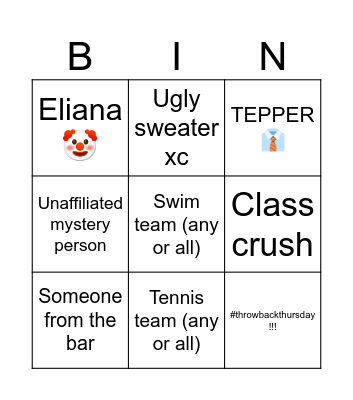 Eeeeeemelia Kiss Bucket List Bingo Card