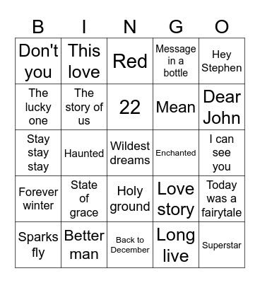 Erosmybelovedd Bingo Card