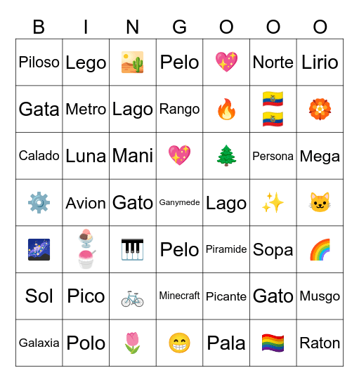 Mi bingo hermoso Bingo Card