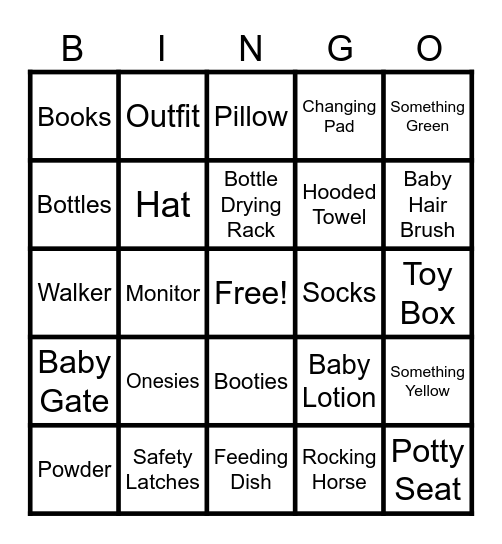 Baby Bingo Card