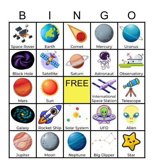 ELL Space Bingo Card