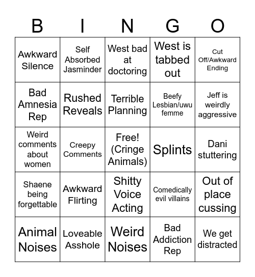 Episode 6 Bingo Card