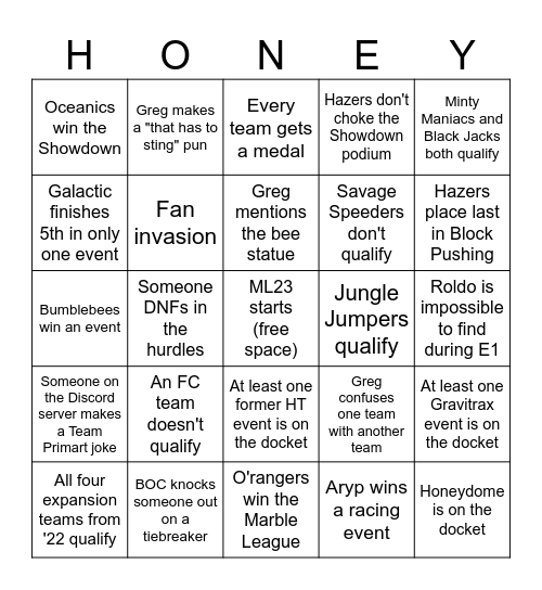 VaticalliX's ML23 Bingo Card