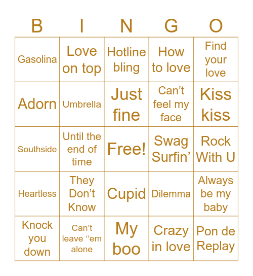 Future Mr. & Mrs. Gates Bingo Card