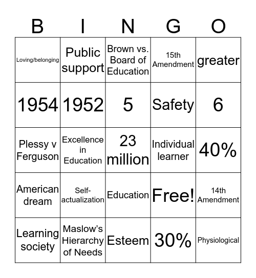 Bingo Card