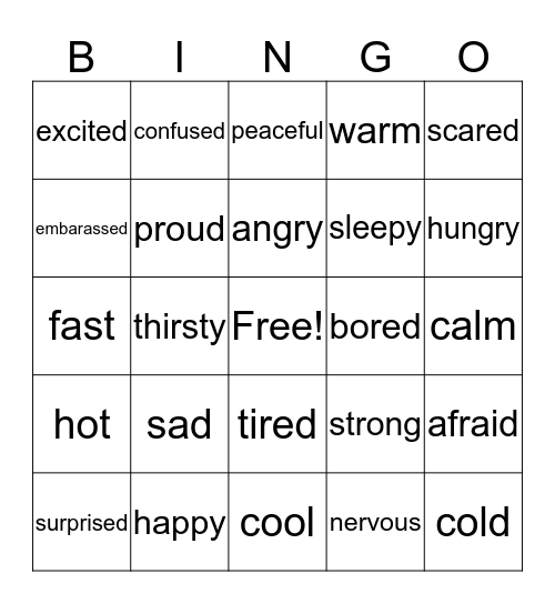 Up and Away Bingo Card