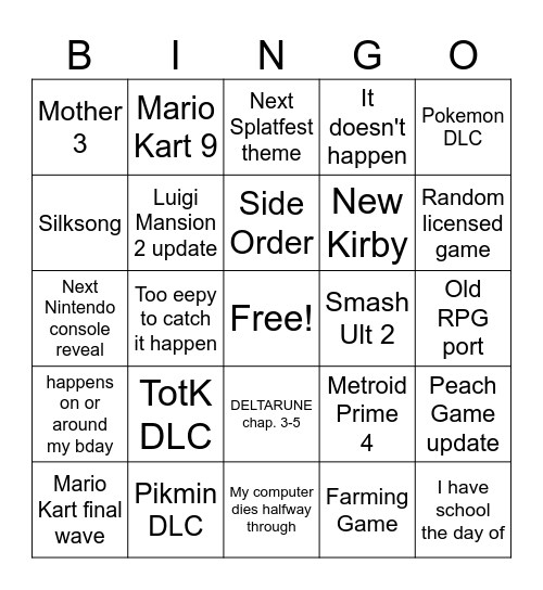 September Direct Bingo Card