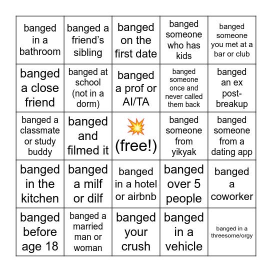 BANGO ‼️👀😼 Bingo Card