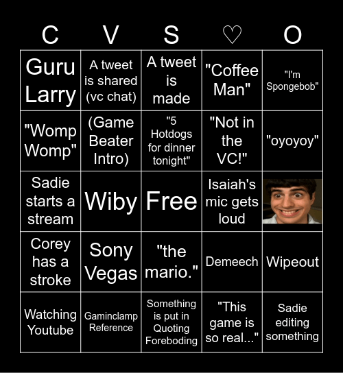 CVS VC Bingo Card