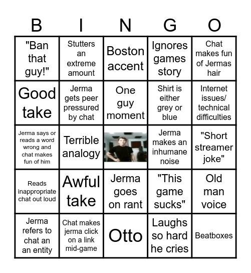 Jerma Stream Bingo Card