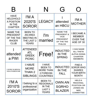 TAS SIGMA BINGO Card