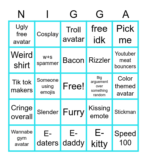 Catalog avatar bingo Card