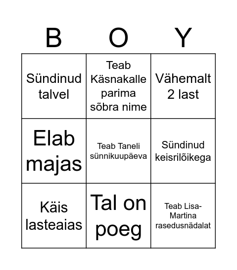 Alejandro Rögabert Tuudur Ting Bingo Card